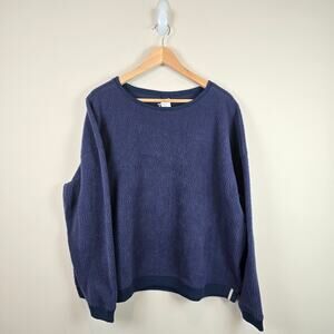 Patagonia Womens Shearling Crew Long Sleeve Shirt Size XL New Navy
